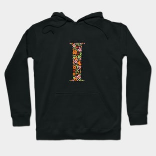 Retro Floral Letter i Hoodie